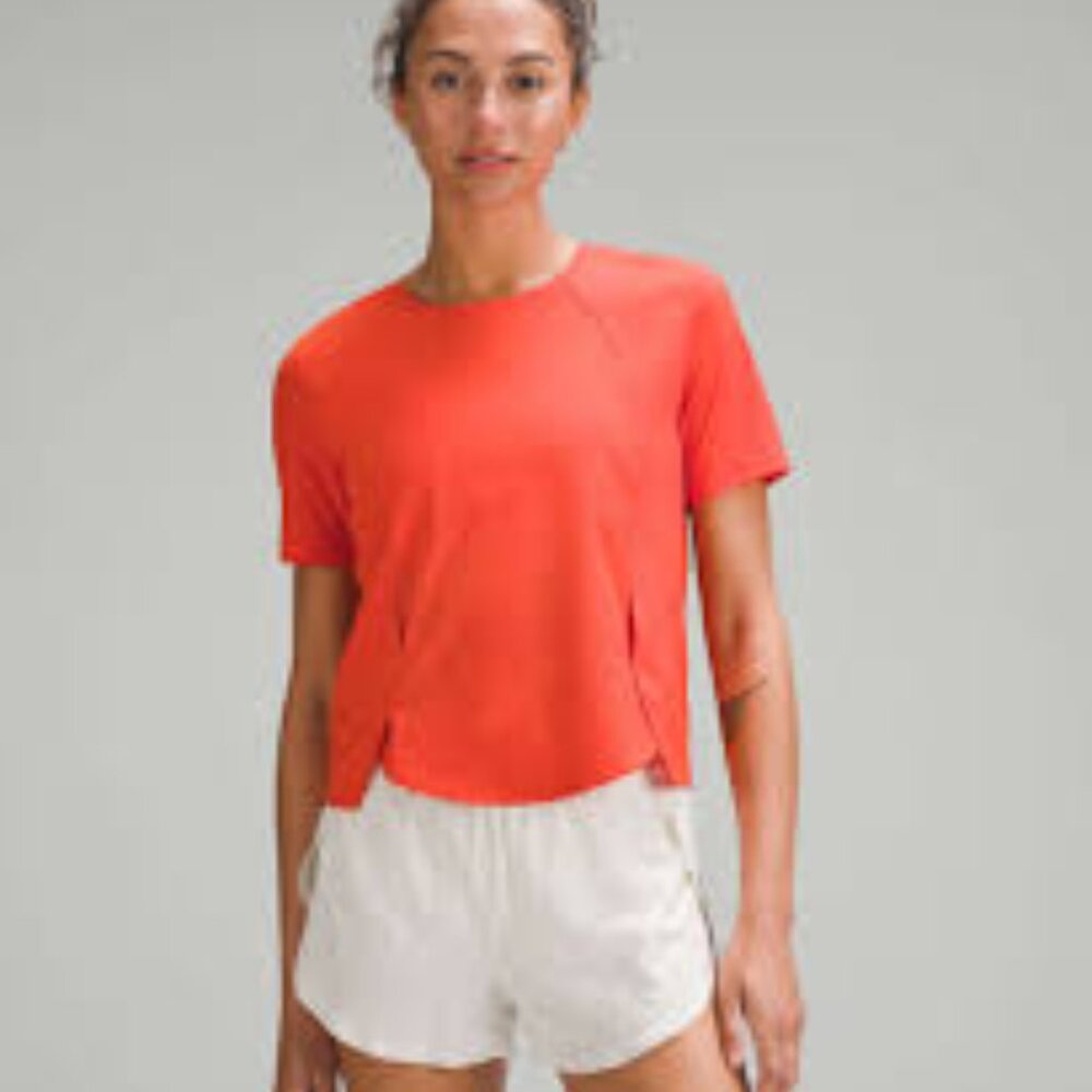 Lululemon Lightweight Stretch Run T-Shirt *Airflow, Solar Orange, Size 4